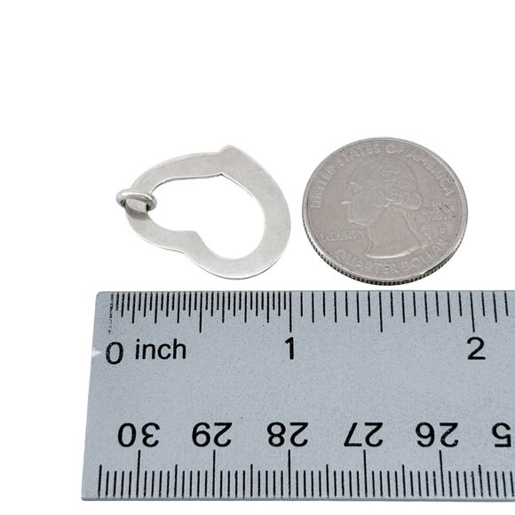 Open Heart Pendant | Vintage Sterling Silver 925 - Picture 4 of 5